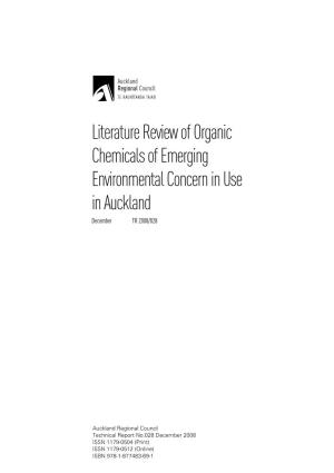 Literature Review of Organic Chemicals of Emerging Environmental Concern in Use in Auckland December TR 2008/028