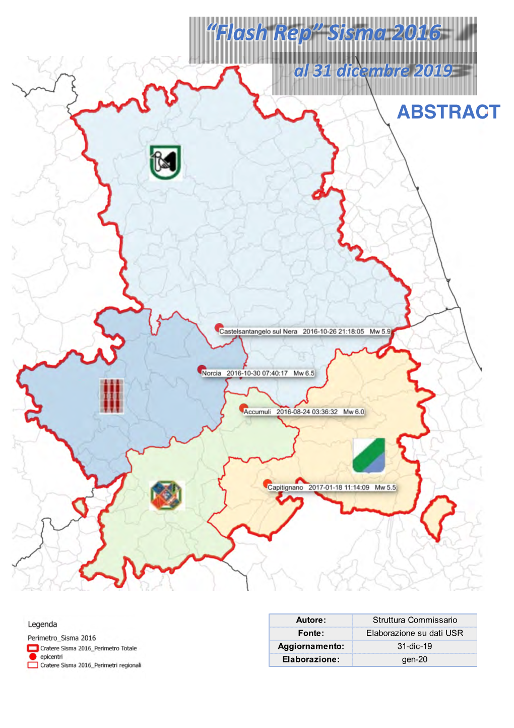 “Flash Rep” Sisma 2016 Al 31 Dicembre 2019