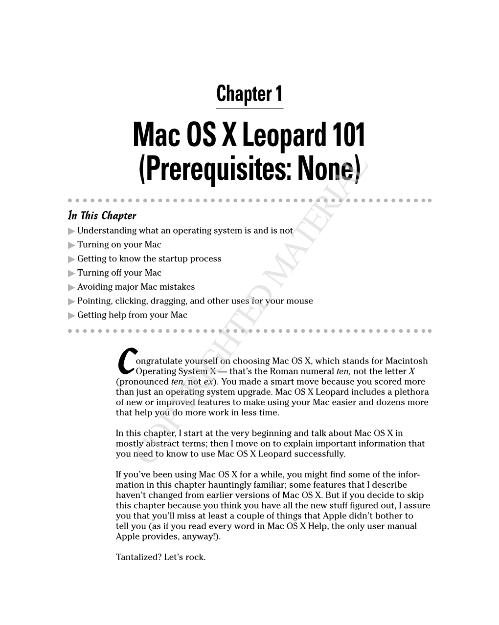 Mac OS X Leopard 101 (Prerequisites: None)