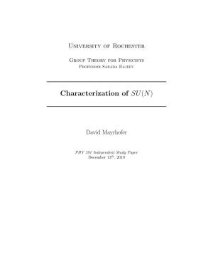 Characterization of SU(N)