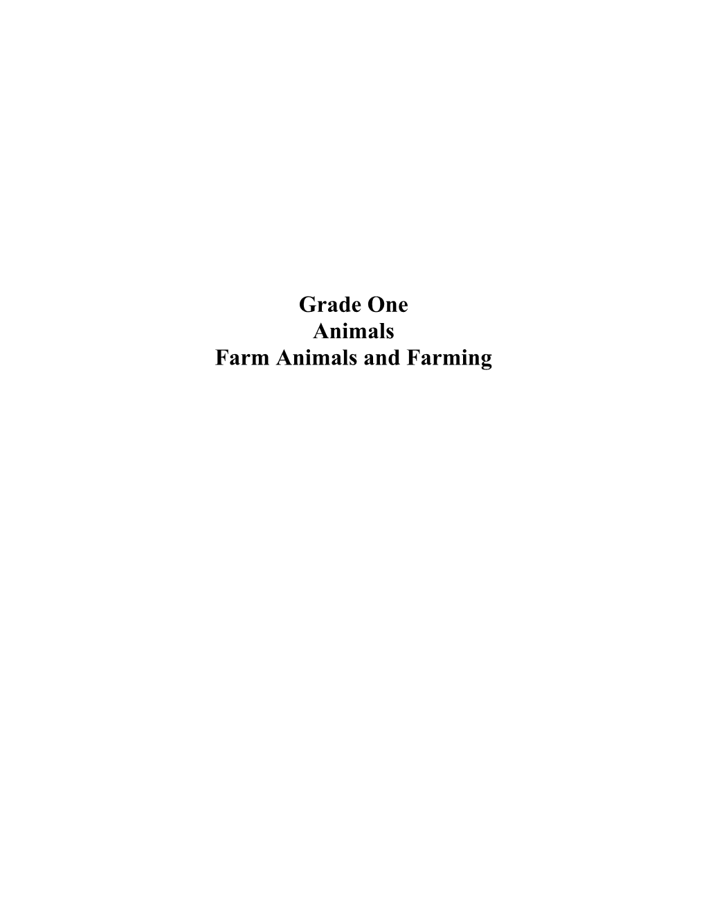 Farm Animals and Farming