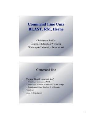 Command Line Unix BLAST, RM, Herne