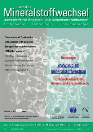 Prevention and Treatment of Osteoporosis with Selective Estrogen-Receptor Modulators (SERMS)