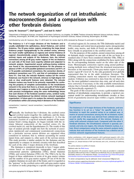 The Network Organization of Rat Intrathalamic Macroconnections and a Comparison with Other Forebrain Divisions