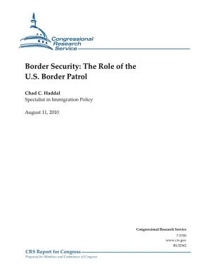 Border Security: the Role of the U.S. Border Patrol