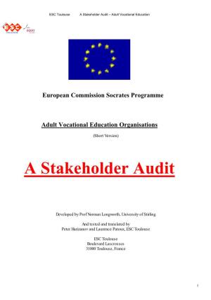 A Stakeholder Audit – Adult Vocational Education