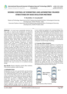 Seismic Control of Symmetric and Asymmetric Framed Structures by Base Isolation Method