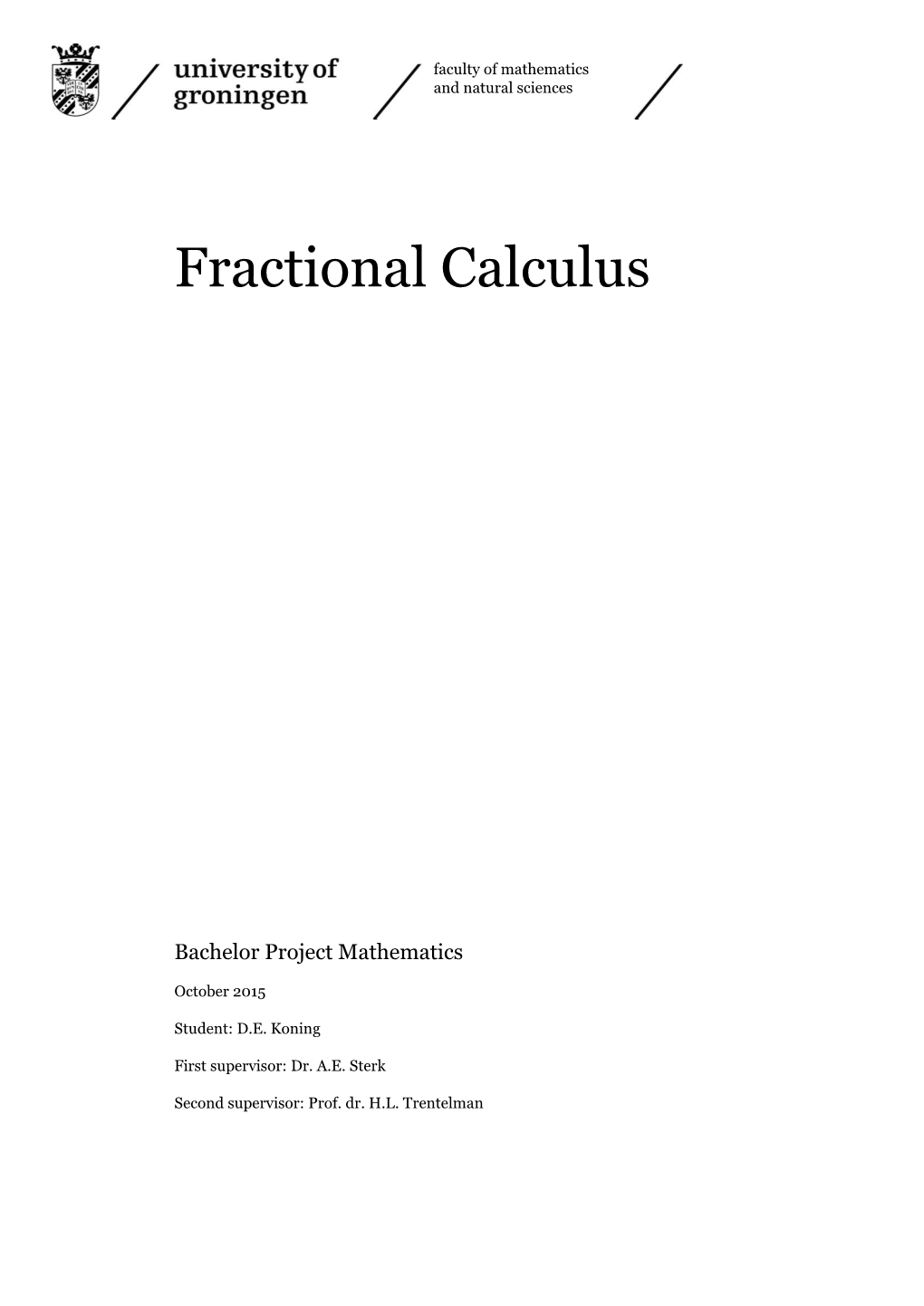 Fractional Calculus