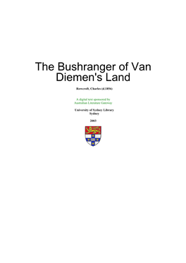 The Bushranger of Van Diemen's Land
