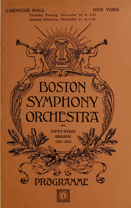 Boston Symphony Orchestra Concert Programs, Season 51,1931-1932, Trip