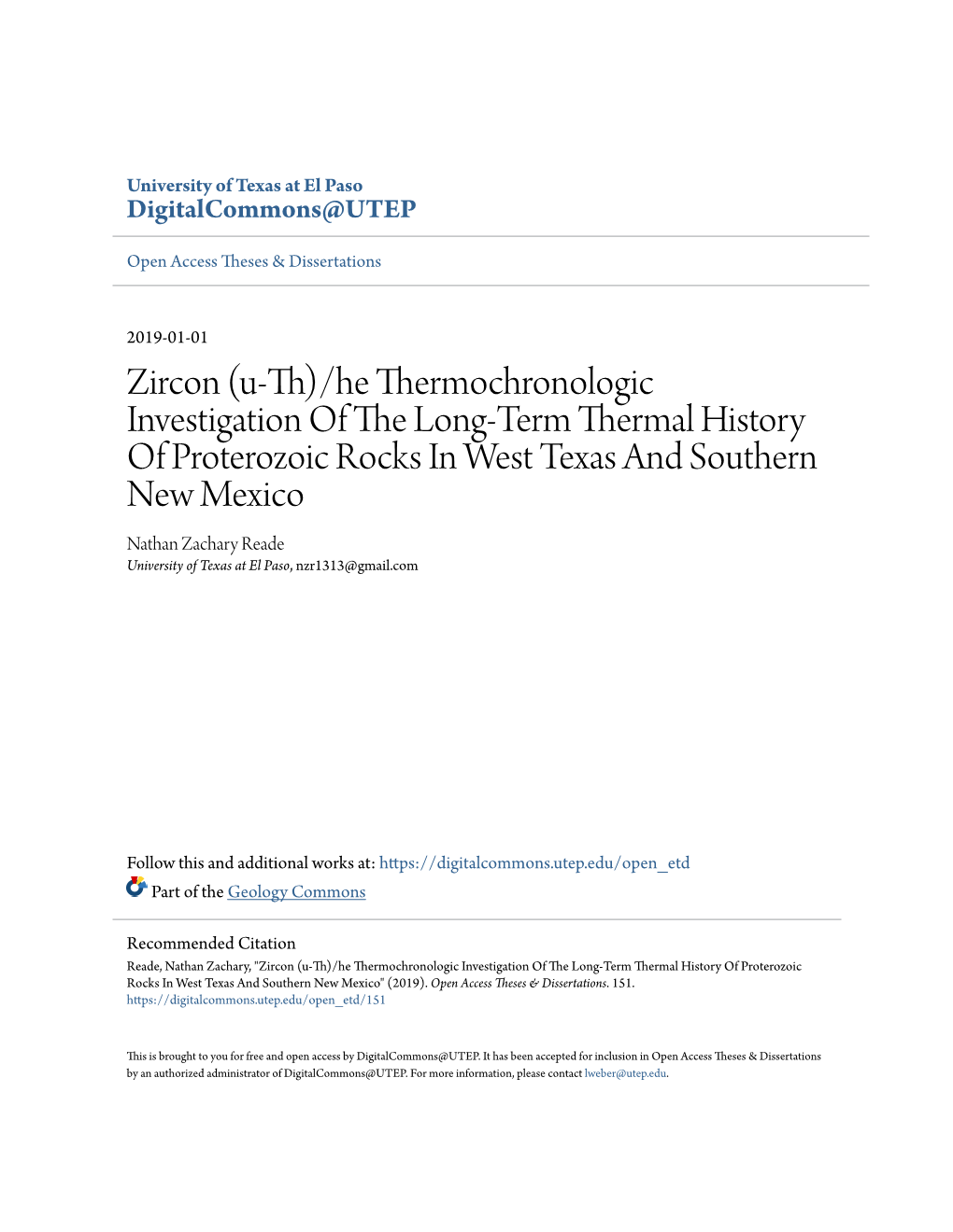 He Thermochronologic Investigation of the Long-Term Thermal History