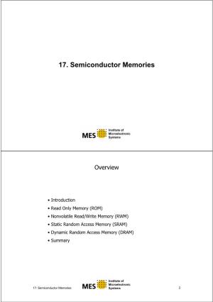 17. Semiconductor Memories