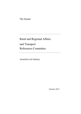 Rural and Regional Affairs and Transport References Committee