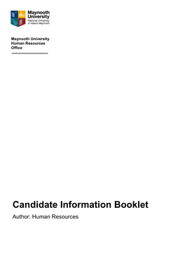 Candidate Information Booklet