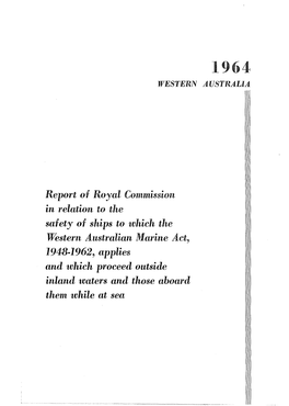 Report of Royal Commission in Relation to the Safety of Ships To