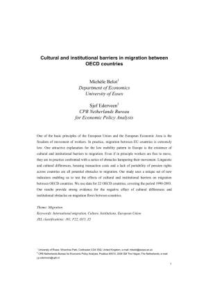 Cultural and Institutional Barriers in Migration Between OECD Countries