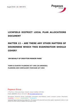 Lichfield District Local Plan Allocations Document