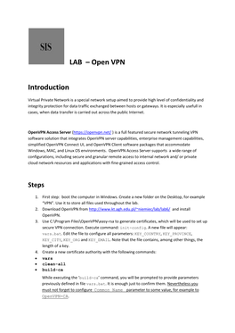 LAB – Open VPN Introduction