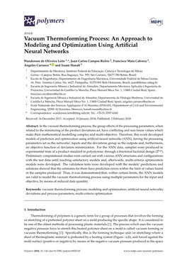Vacuum Thermoforming Process: an Approach to Modeling and Optimization Using Artiﬁcial Neural Networks