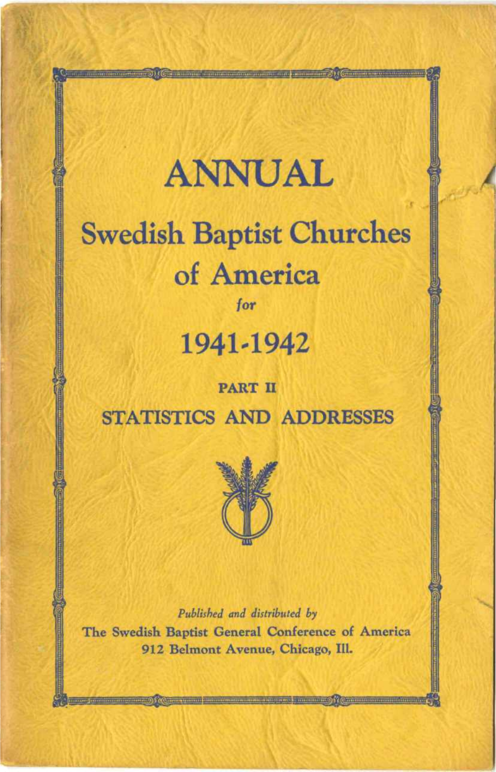 ANNUAL Swedish Baptist Churches of America for 19414942