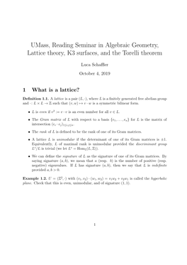 Lattice Theory, K3 Surfaces, and the Torelli Theorem