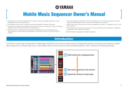 Mobile Music Sequencer Owner's Manual