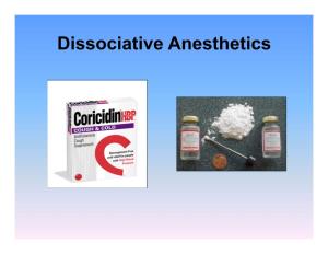 Dissociative Anesthetics Dissociative Anesthetics