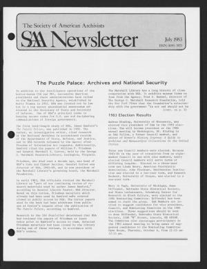 The Puzzle Palace: Archives and National Security