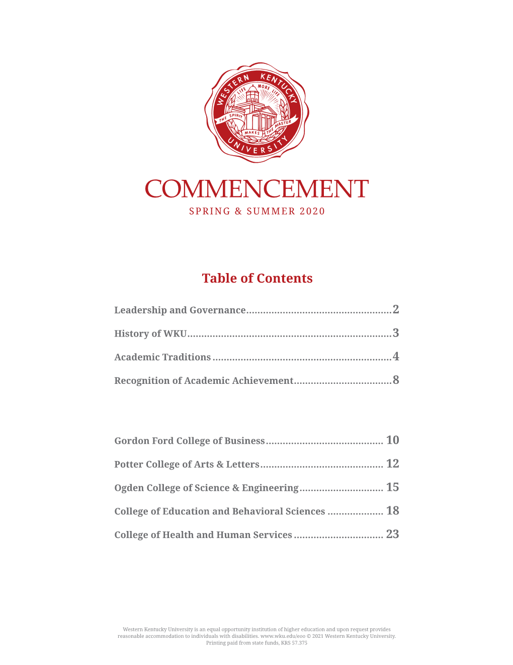 Dissertation/Project Titles in Commencement Program