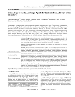 Skin Allergy to Azole Antifungal Agents for Systemic Use: a Review of the Literature