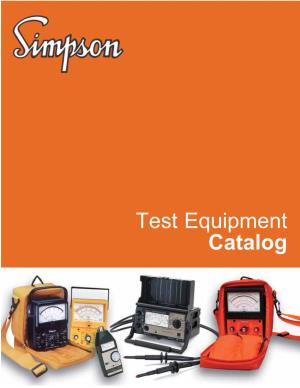 Simpson Electric Test Equipment Catalog