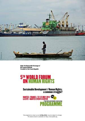 5Th World Forum on Human Rights Programme