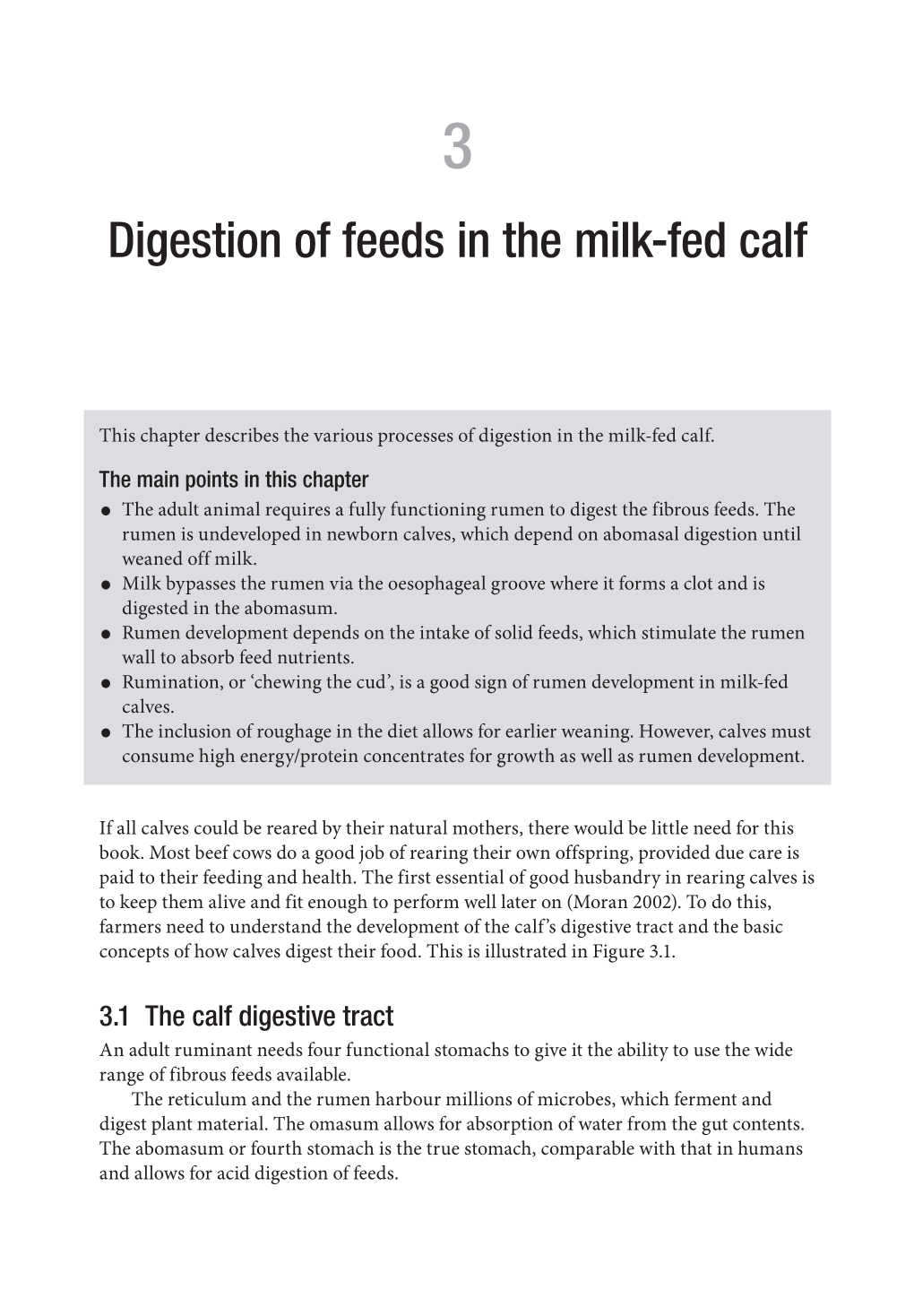 Digestion of Feeds in the Milk-Fed Calf