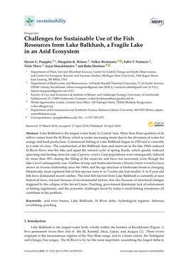 Challenges for Sustainable Use of the Fish Resources from Lake Balkhash, a Fragile Lake in an Arid Ecosystem