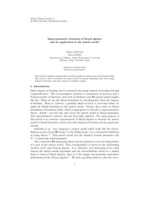 Supersymmetric Extension of Moyal Algebra and Its Application to the Matrix Model