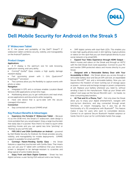 Dell Mobile Security for Android on the Streak 5