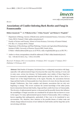 Associations of Conifer-Infesting Bark Beetles and Fungi in Fennoscandia