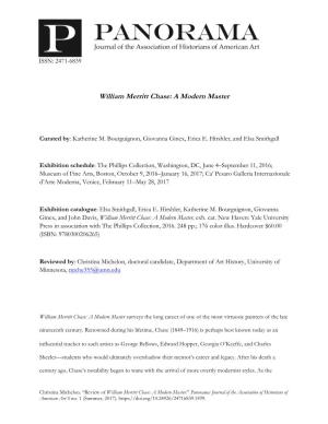 William Merritt Chase: a Modern Master