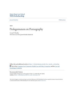 Prolegomenon on Pornography Gerard V