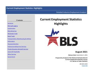 Current Employment Statistics Highlights