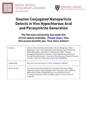 Oxazine Conjugated Nanoparticle Detects in Vivo Hypochlorous Acid and Peroxynitrite Generation