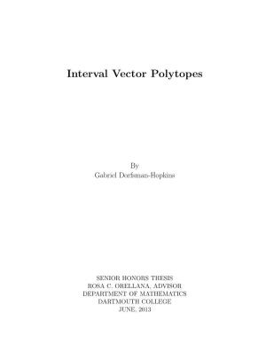 Interval Vector Polytopes