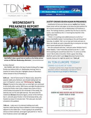 Wednesday=S Preakness Report Cont