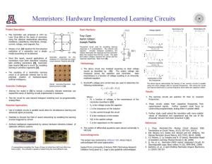 Memristors: Hardware Implemented Learning Circuits