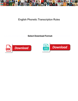 English Phonetic Transcription Rules