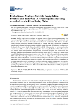 Evaluation of Multiple Satellite Precipitation Products and Their Use in Hydrological Modelling Over the Luanhe River Basin, China