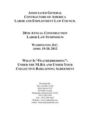 Featherbedding”: Under the Nlra and Under Your Collective Bargaining Agreement