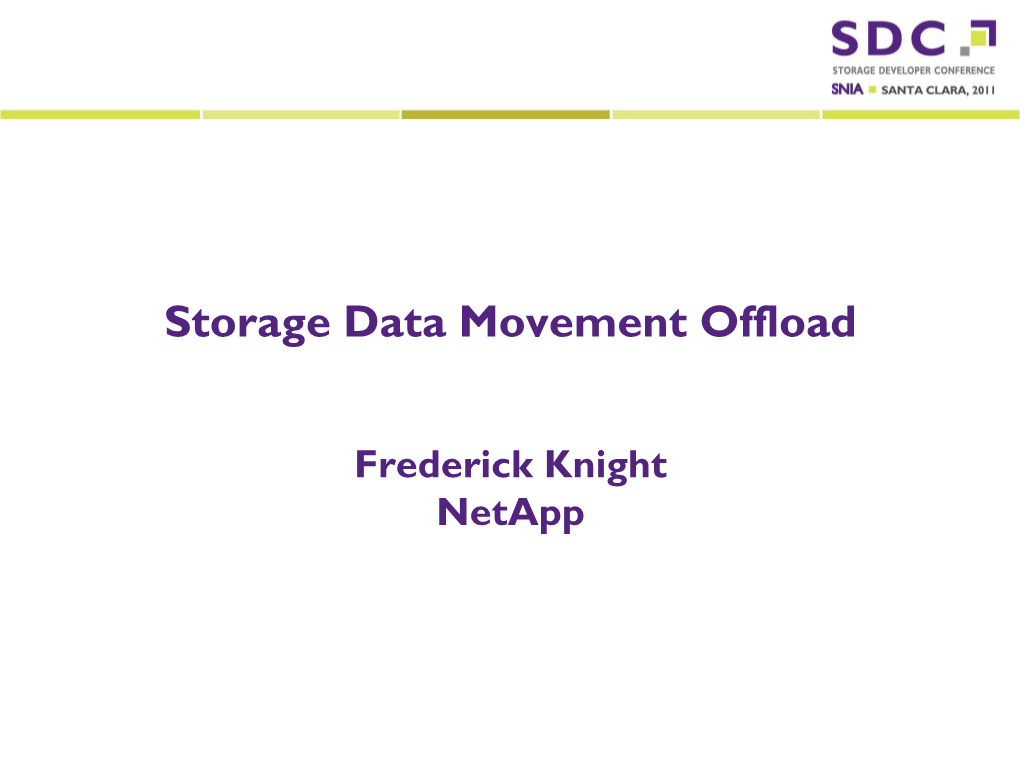 Storage Data Movement Offload