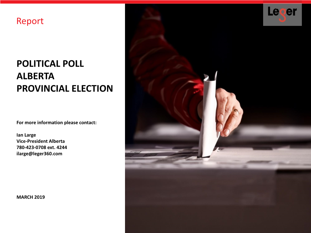 Political Poll Alberta Provincial Election