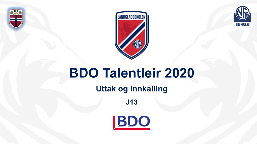 Innkalling BDO Talentleir